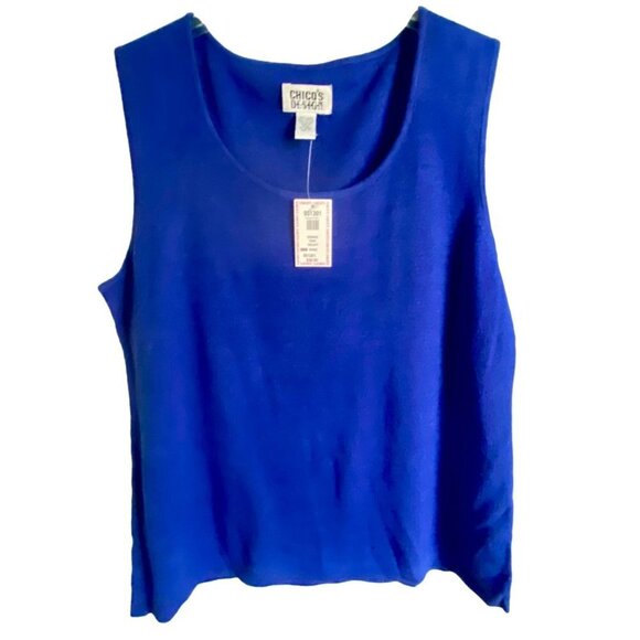Chico's Seanna Tank Linen Blend Blue Chico's Size 3 - US Size XL NEW NWT - Picture 1 of 9